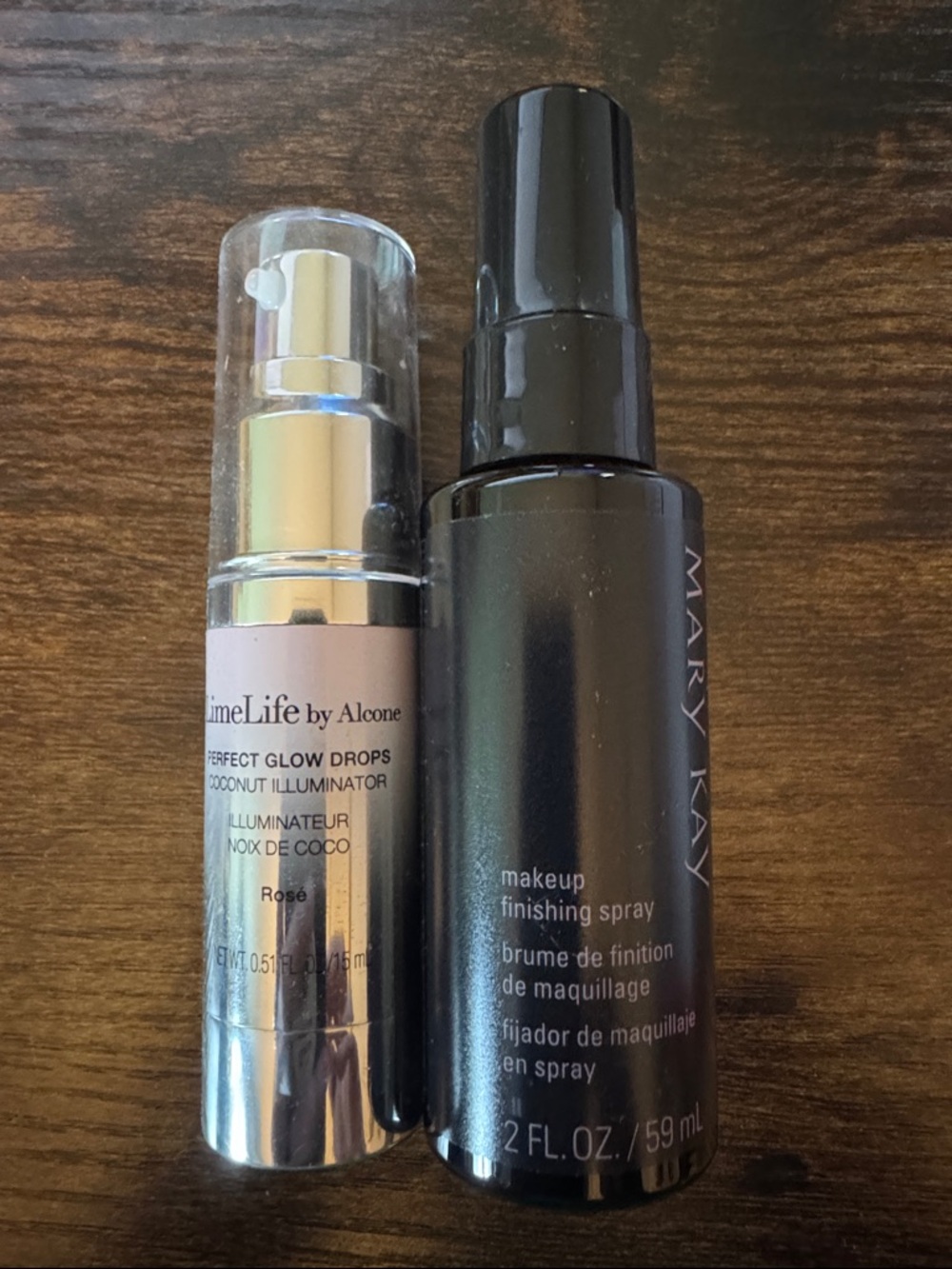Mary Kay Black Makeup Finishing Spray and Glow Drops